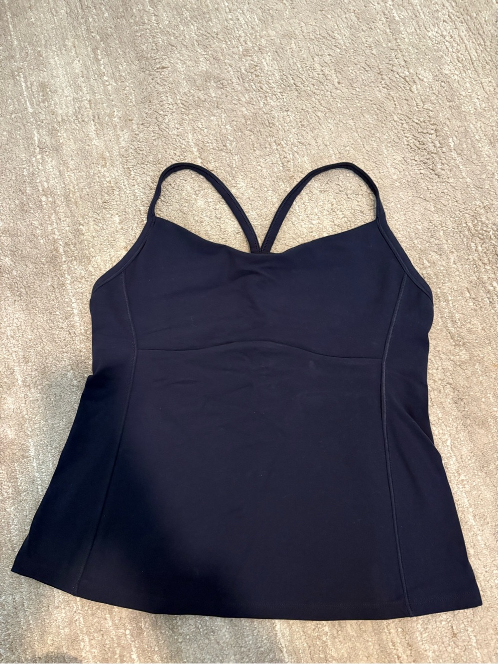 Athleta vital built in bra tank top in navy BRAND NEW - Picture 3 of 4